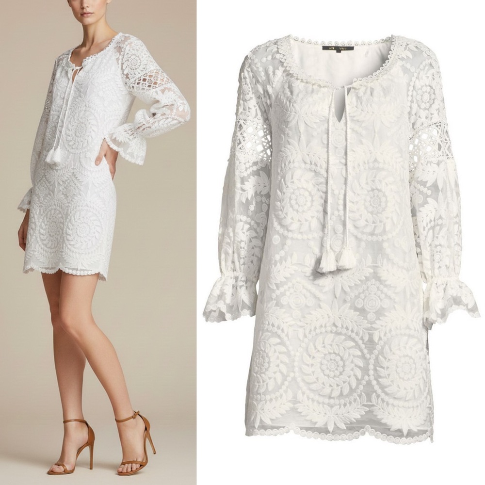 Kobi Halperin Silk Brie Embroidered Shift Dress Size XS